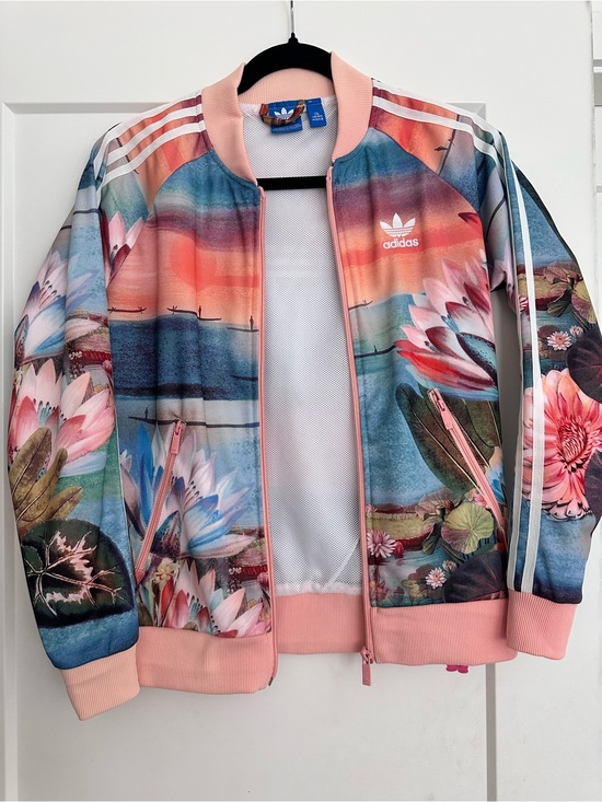 adidas Jackets & Blazers - adidas Pink Ribbed Collar Jacket with Blue Tags